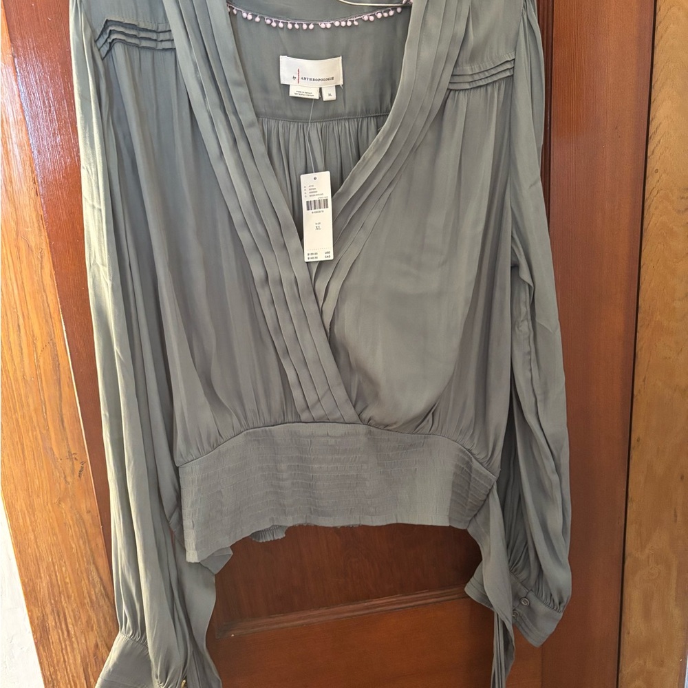 NWT Anthropologie tie waist shirt